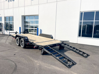 New ETB 83X18 (16+2) 10K EQUIPMENT TRAILER W/ FOLD UP RAMPS - BLACK