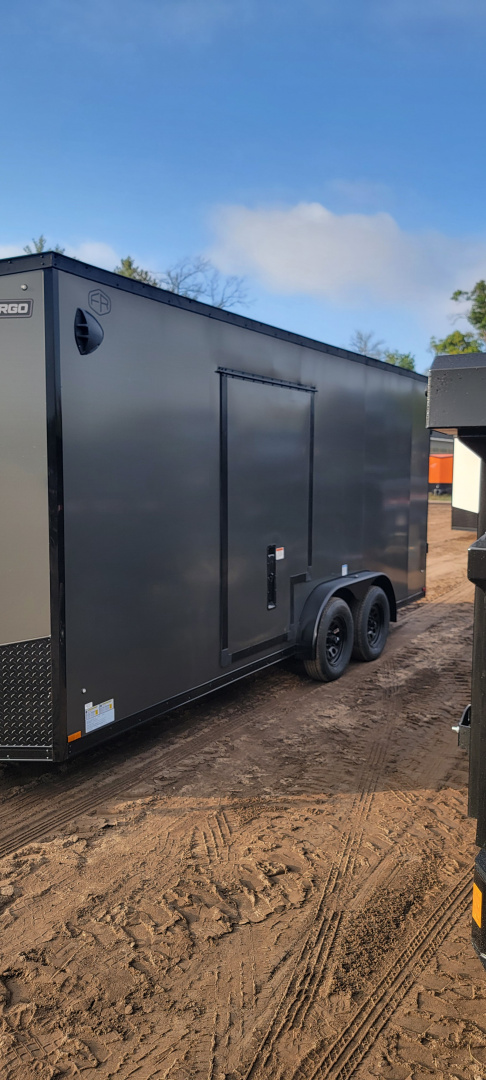 New 2026 US Cargo 7.5X18 7K UTV CHARCOAL BLACKOUT Cargo / Enclosed Trailer