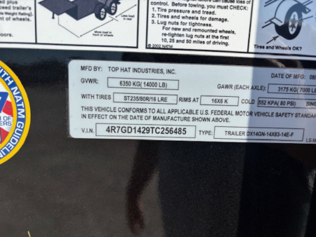 New 2026 Top Hat DX 14' x 83" Gooseneck Dump Trailer