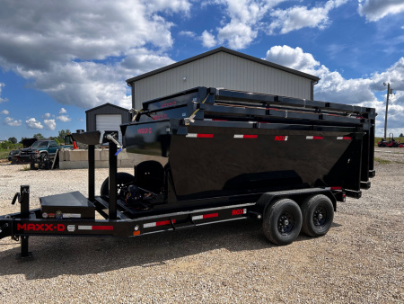 New 2025 MAXX-D ROX roll off dumpster complete package trailer and x3-4' sided bins Dump Trailer