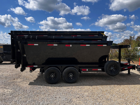 New 2025 MAXX-D ROX roll off dumpster complete package trailer and 3 4' sided bins Dump Trailer