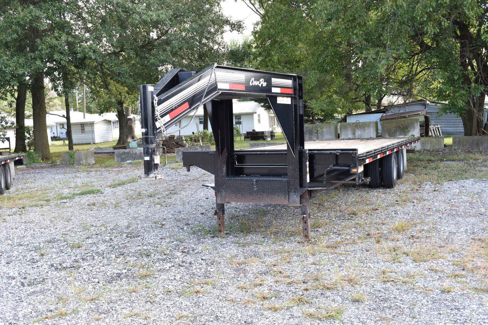 Used 2020 CornPro 27' GOOSENECK 20 K POWER TILT Flatbed Trailer