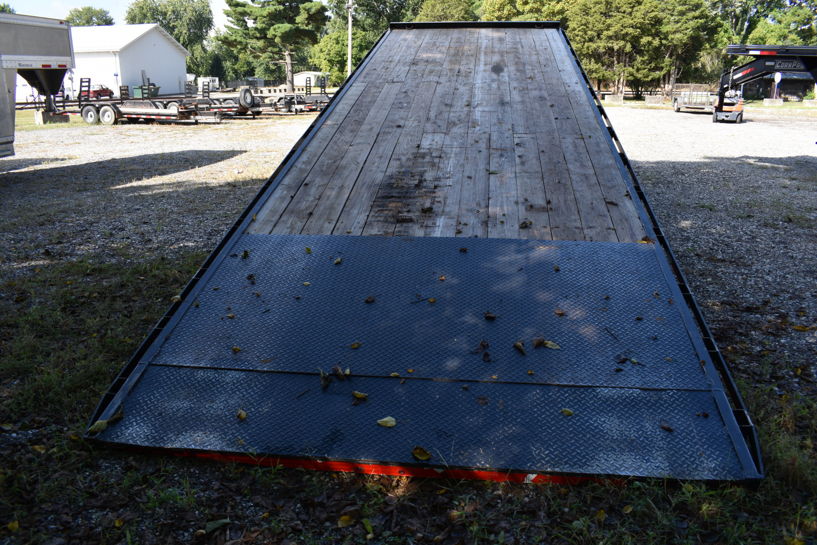 Used 2020 CornPro 27' GOOSENECK 20 K POWER TILT Flatbed Trailer