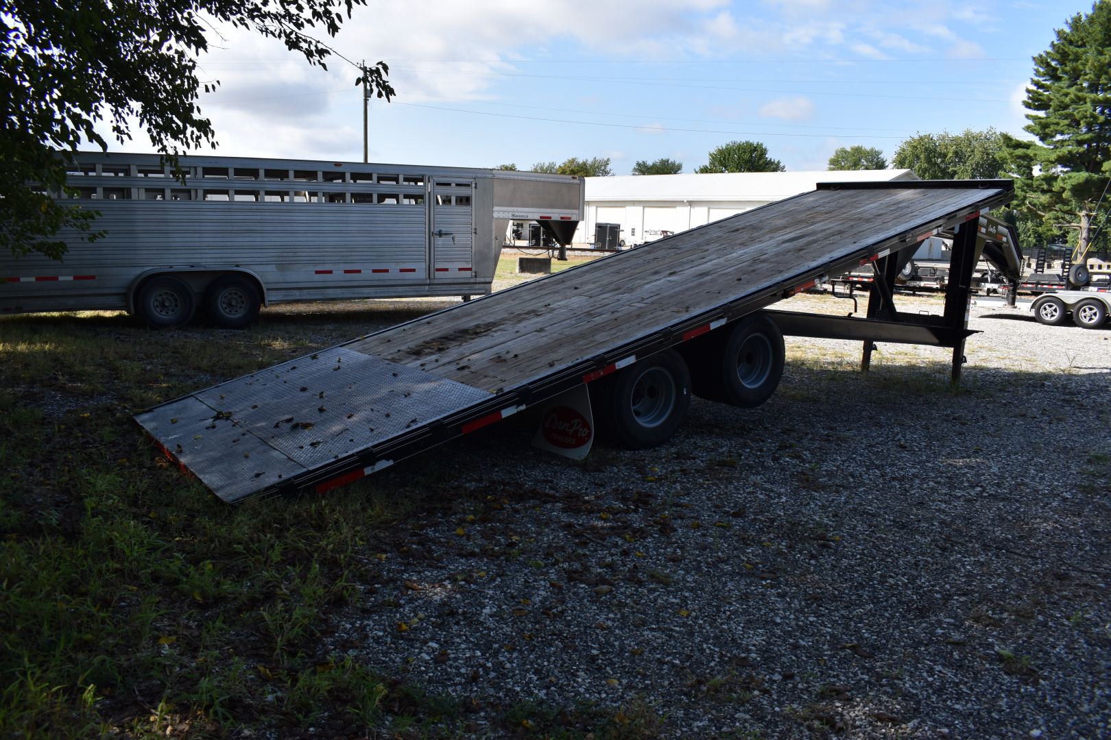 Used 2020 CornPro 27' GOOSENECK 20 K POWER TILT Flatbed Trailer