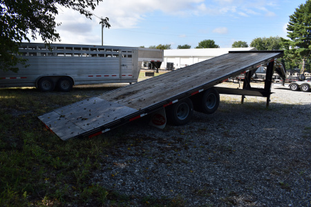 Used 2020 CornPro 27' GOOSENECK 20 K POWER TILT Flatbed Trailer