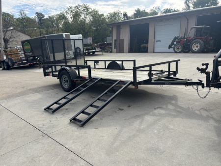 Used USED 2020 Quality Trailers 77 X14' Pro Series Single Axle ATV/Utility Trailer W/ Side Load Ramps - 2990# GVWR