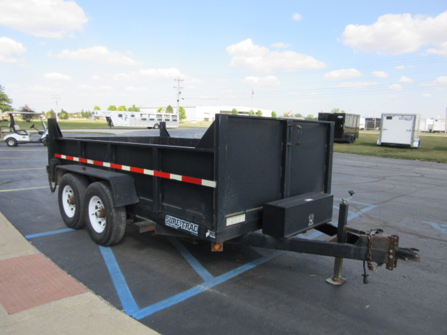 Used 2008 Sure-Trac 7 x 12 Dual Ram ST8012D-B-120 Dump Trailer 12K / Spare Tire