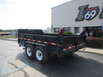 Used 2008 Sure-Trac 7 x 12 Dual Ram ST8012D-B-120 Dump Trailer 12K / Spare Tire