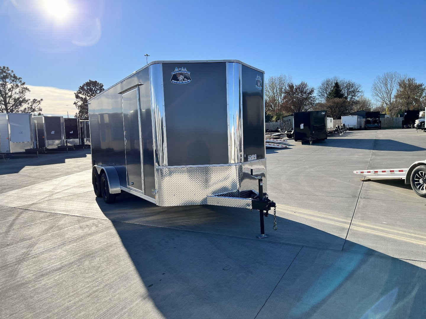 New NEW 2026 Bighorn R&M 7x16 + 2’V SUPERIOR QUALITY Rear Ramp Enclosed Cargo Trailer