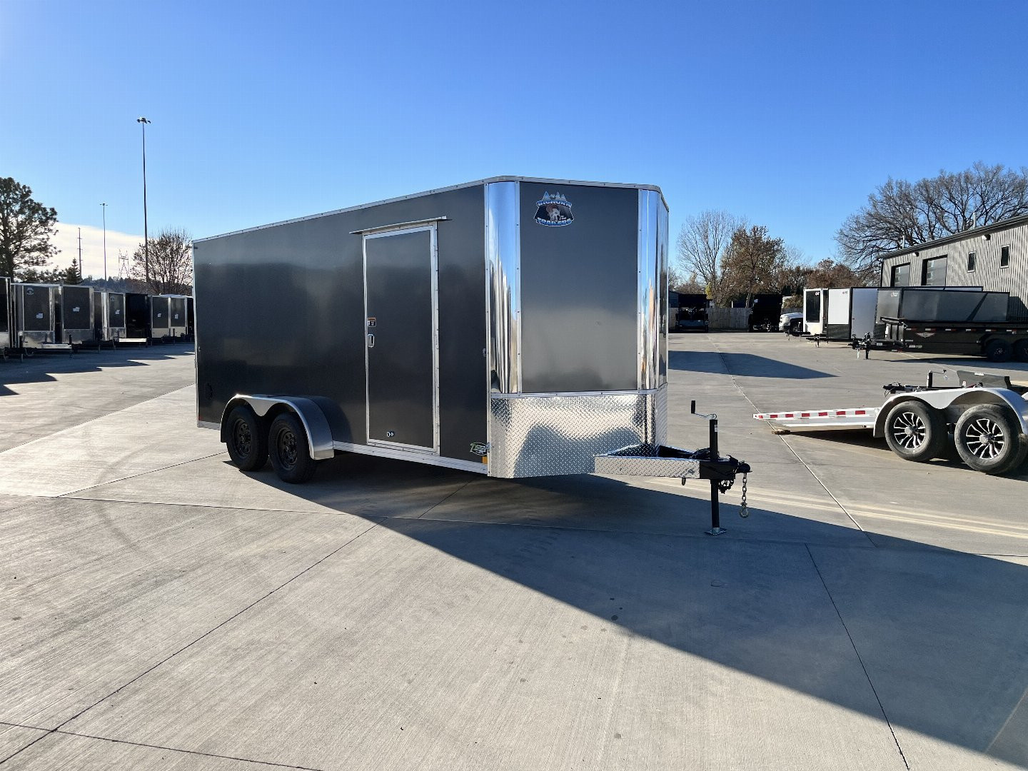 New NEW 2026 Bighorn R&M 7x16 + 2’V SUPERIOR QUALITY Rear Ramp Enclosed Cargo Trailer