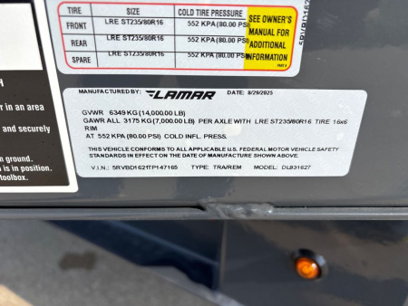 New 2026 Lamar Trailers DL831627-24 Dump Trailer