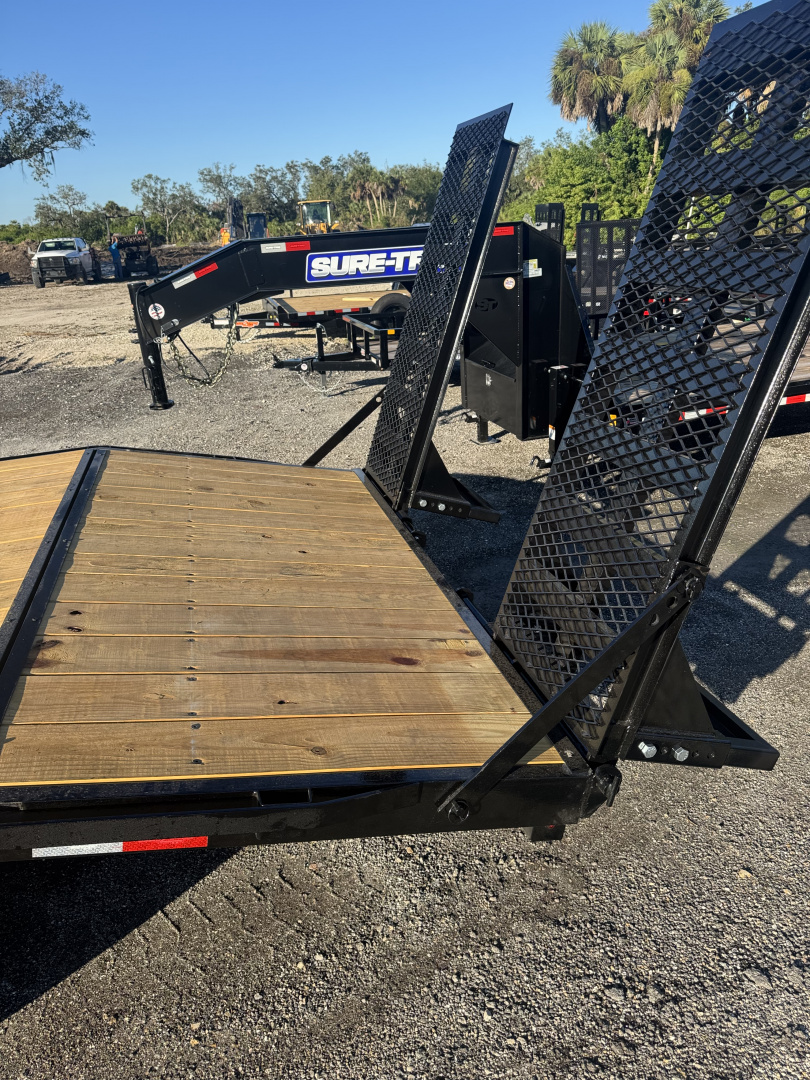 New 2026 Down 2 Earth Trailers 8.5X20(18+2) TANDEM AXLE 14000 LB GVWR Deckover EQUIPMENT Trailer WITH DOVETAIL AND STANDUP RAMPS