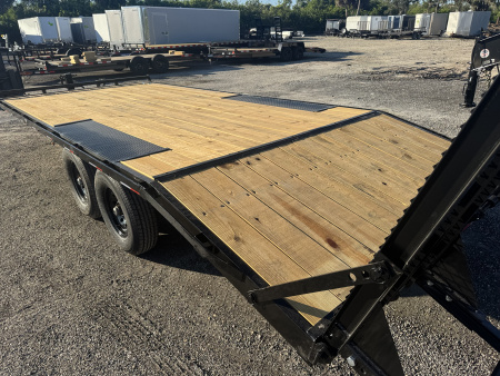 New 2026 Down 2 Earth Trailers 8.5X20(18+2) TANDEM AXLE 14000 LB GVWR Deckover EQUIPMENT Trailer WITH DOVETAIL AND STANDUP RAMPS