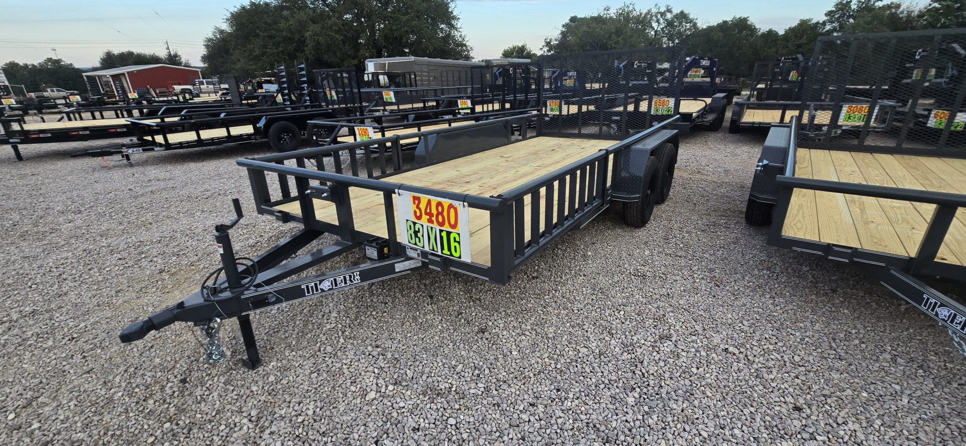 New 2025 - Tiger - 83" x 16' Utility Trailer - Sides Makes Ramps