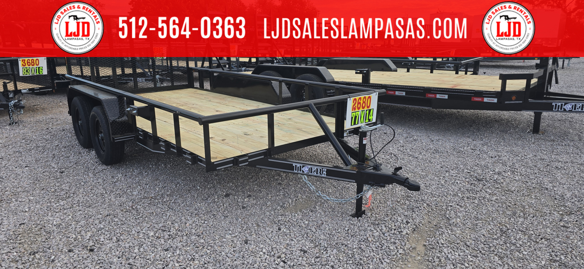 New 2025 - Tiger Trailers - 77" x 14' Utility Trailer