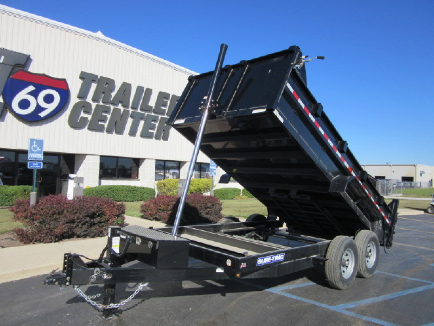 Used 2025 Sure-Trac 7 x 14 Heavy Duty Low Profile Telescopic ST8214TLDD-B-140 Dump Trailer 14K