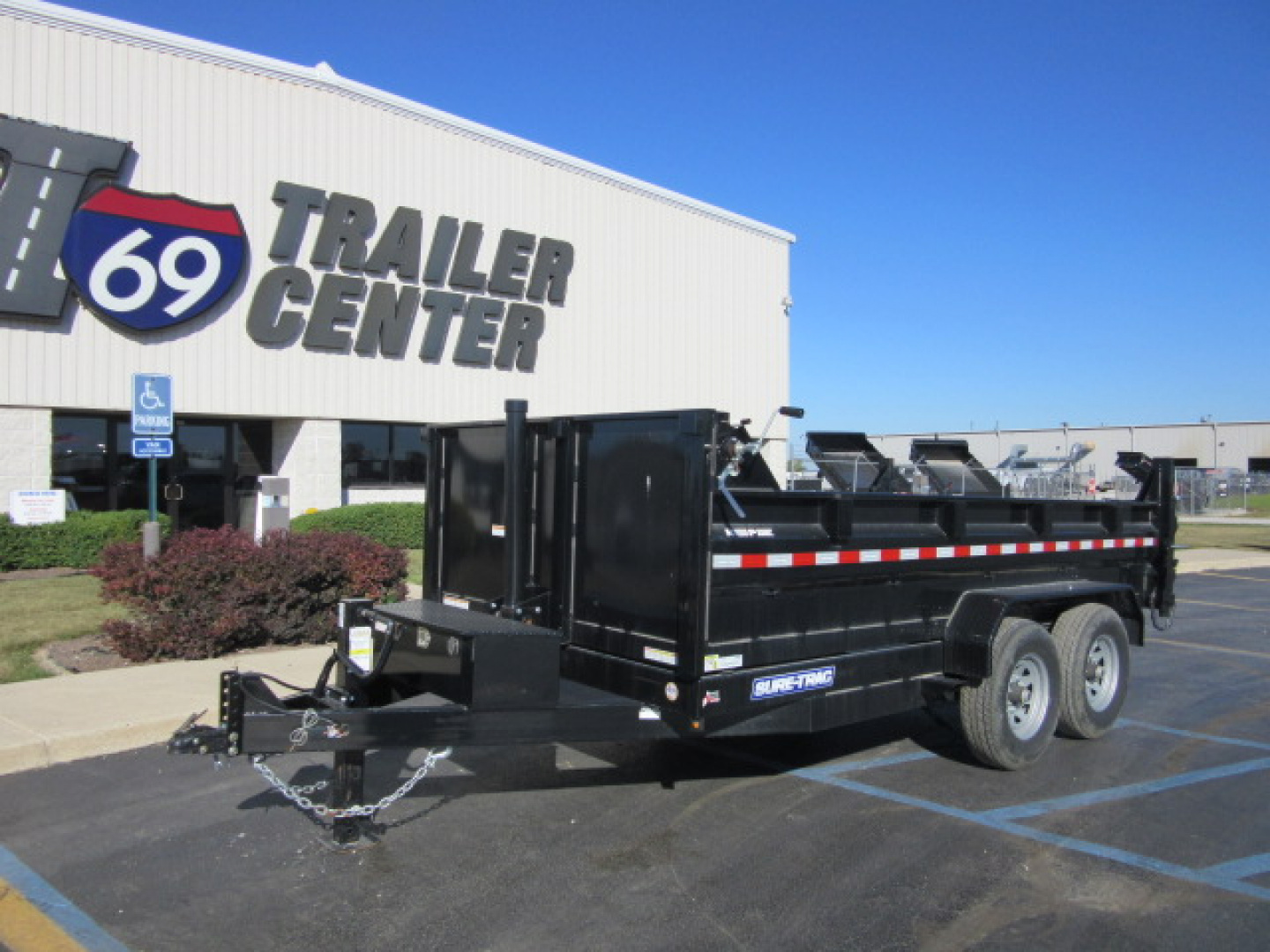 Used 2025 Sure-Trac 7 x 14 Heavy Duty Low Profile Telescopic ST8214TLDD-B-140 Dump Trailer 14K