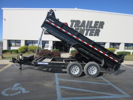 Used 2025 Sure-Trac 7 x 14 Heavy Duty Low Profile Telescopic ST8214TLDD-B-140 Dump Trailer 14K