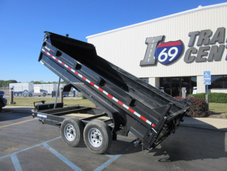 Used 2025 Sure-Trac 7 x 14 Heavy Duty Low Profile Telescopic ST8214TLDD-B-140 Dump Trailer 14K