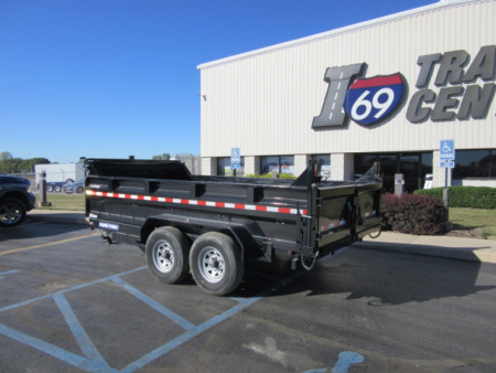 Used 2025 Sure-Trac 7 x 14 Heavy Duty Low Profile Telescopic ST8214TLDD-B-140 Dump Trailer 14K
