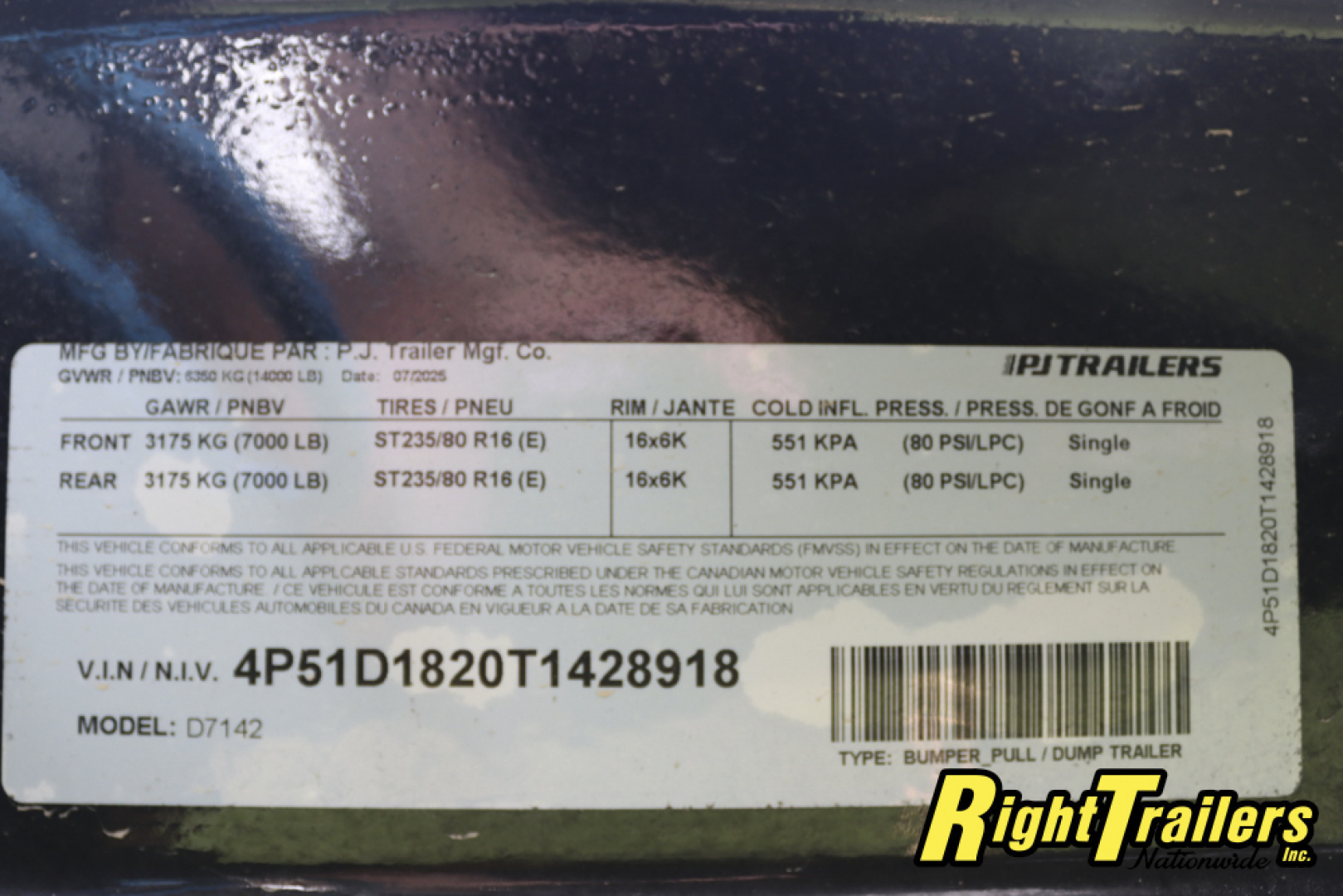 New 2026 7X14 PJ DUMP TRAILER