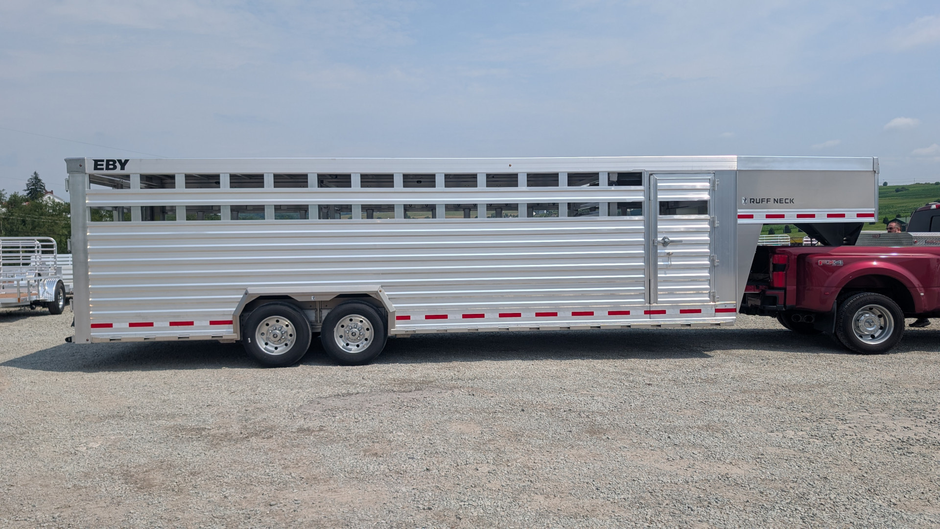 New 2026 EBY RUFF NECK 8 x 26 Gooseneck Aluminum Stock Trailer w/ Rolling Gate (COMING NOV!!!)