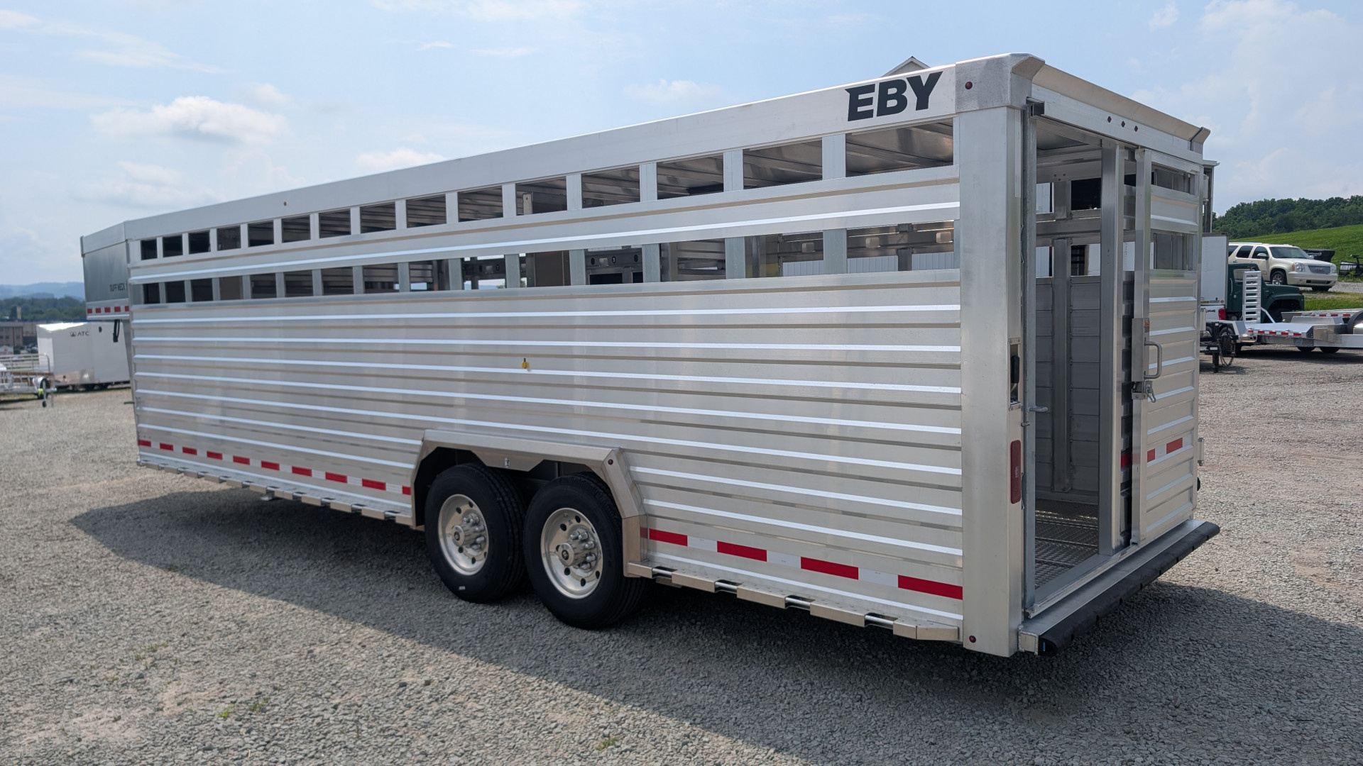 New 2026 EBY RUFF NECK 8 x 26 Gooseneck Aluminum Stock Trailer w/ Rolling Gate (COMING NOV!!!)