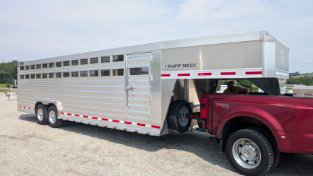 New 2026 EBY RUFF NECK 8 x 26 Gooseneck Aluminum Stock Trailer w/ Rolling Gate (COMING NOV!!!)