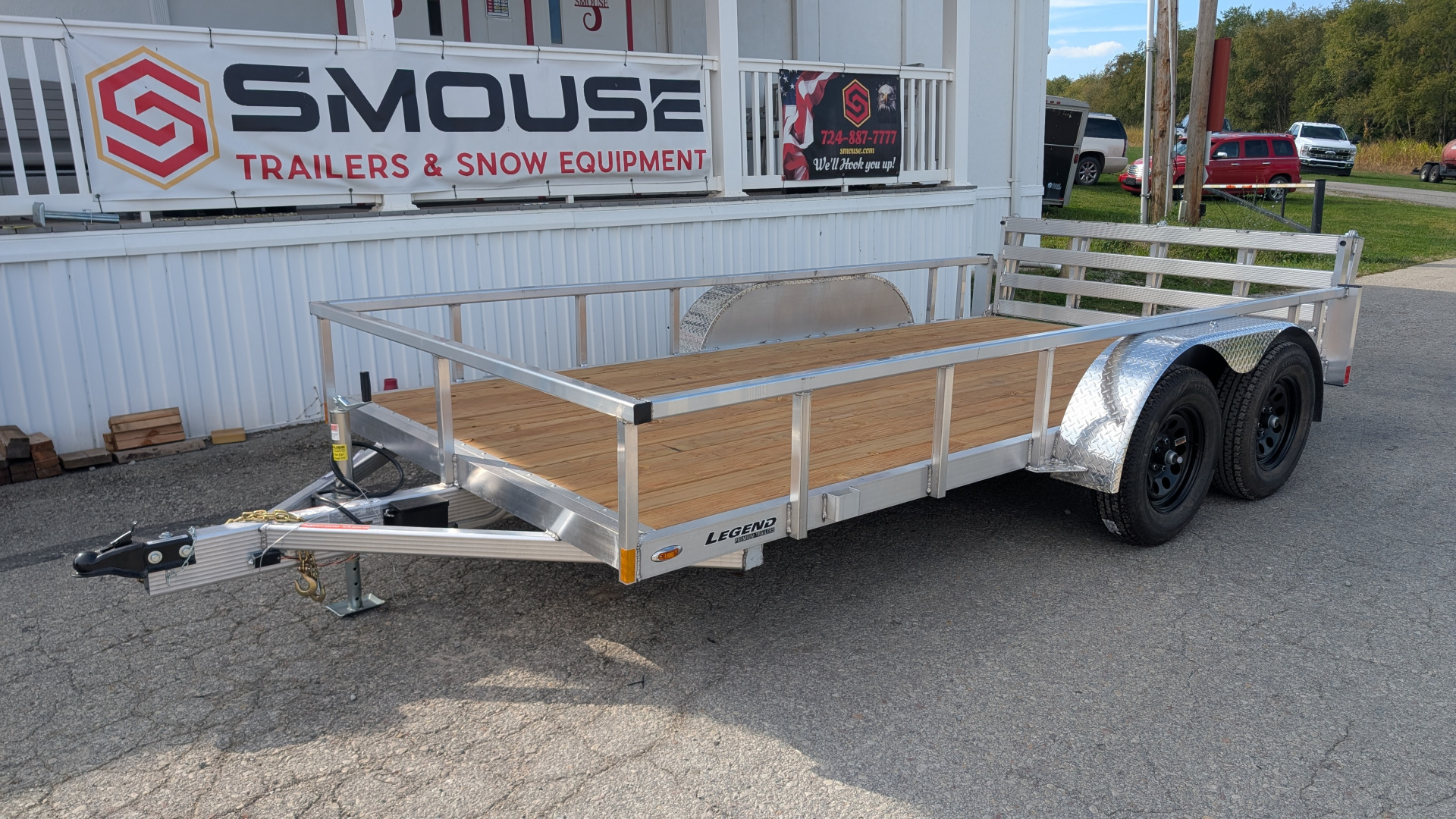 New 2026 Legend 7x14 Open Deluxe Aluminum Tandem Axle Utility Trailer w/ Bi-Fold Gate