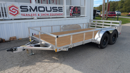 New 2026 Legend 7x14 Open Deluxe Aluminum Tandem Axle Utility Trailer w/ Bi-Fold Gate