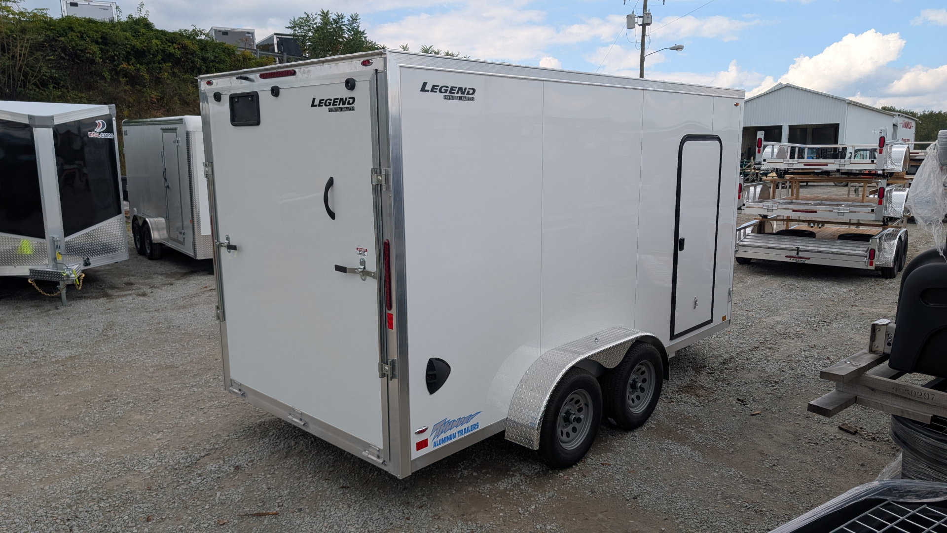 New 2026 Legend 7x14 + 2' V-Nose Aluminum Enclosed Cargo Trailer w/ Ramp Door