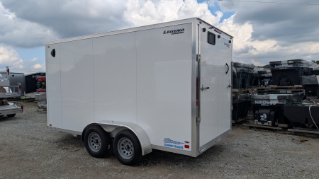 New 2026 Legend 7x14 + 2' V-Nose Aluminum Enclosed Cargo Trailer w/ Ramp Door