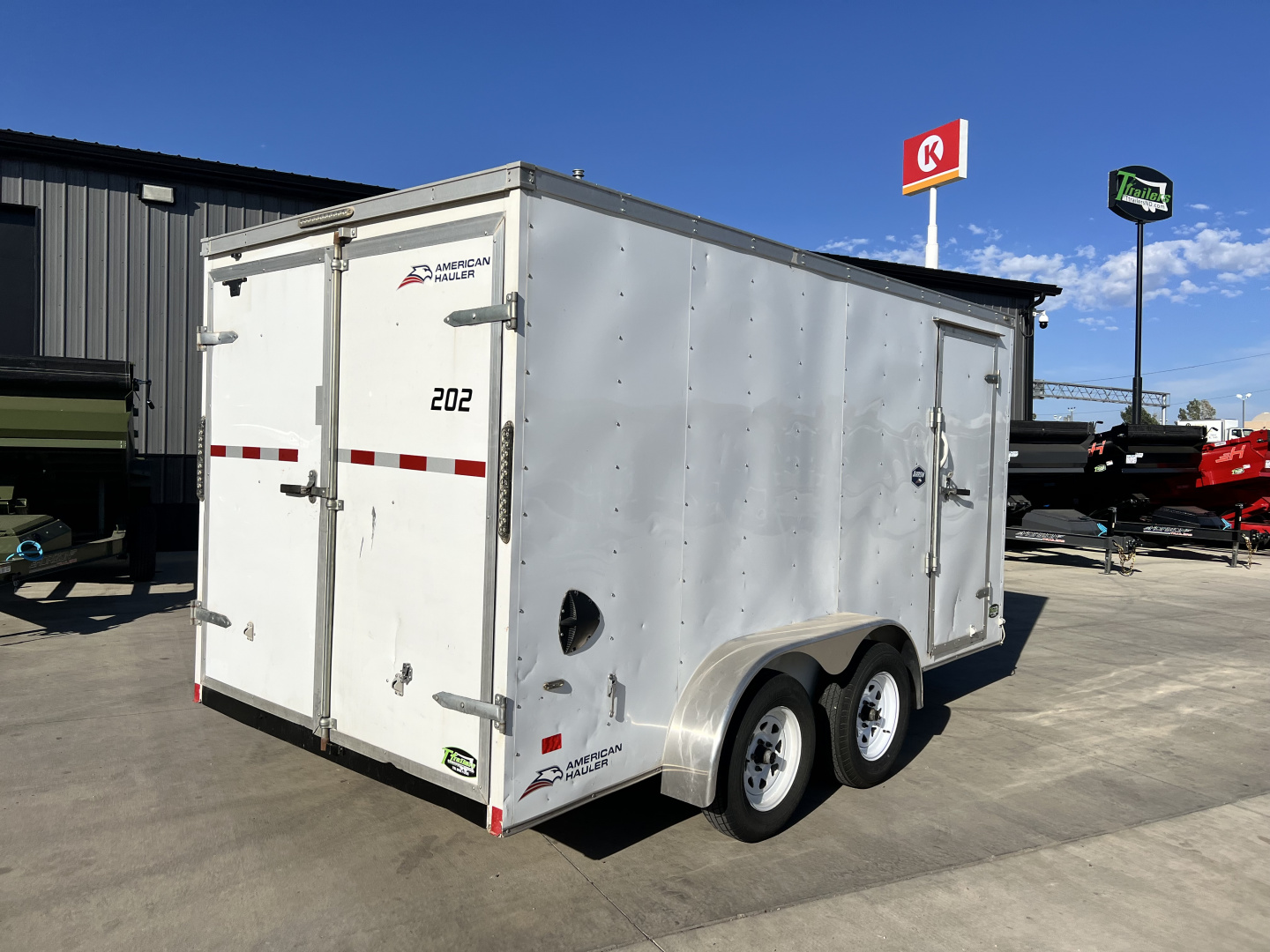 Used 2020 American Hauler 7x14 + V Enclosed Double Doors Cargo Trailer