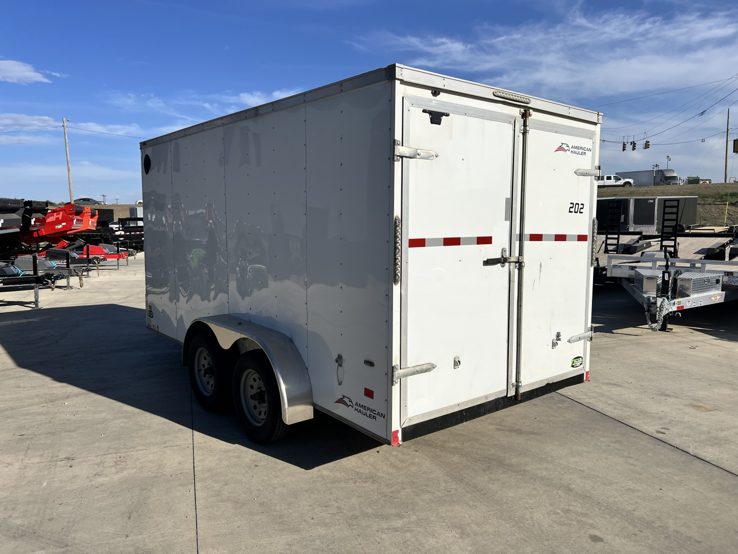 Used 2020 American Hauler 7x14 + V Enclosed Double Doors Cargo Trailer