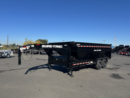 New 2026 Sure-Trac 7X16 -ROLLOFF DUMP CARRIER--GOOSE NECK- 17.6K GVWR