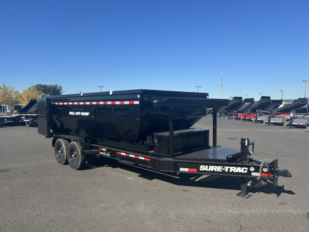 New 2025 Sure-Trac 7X16 -ROLLOFF DUMP CARRIER- BUMPER PULL- 15.4K GVWR