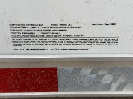 New 2025 Cross Trailers 8.5-24-1V Enclosed 12K ACP Panels