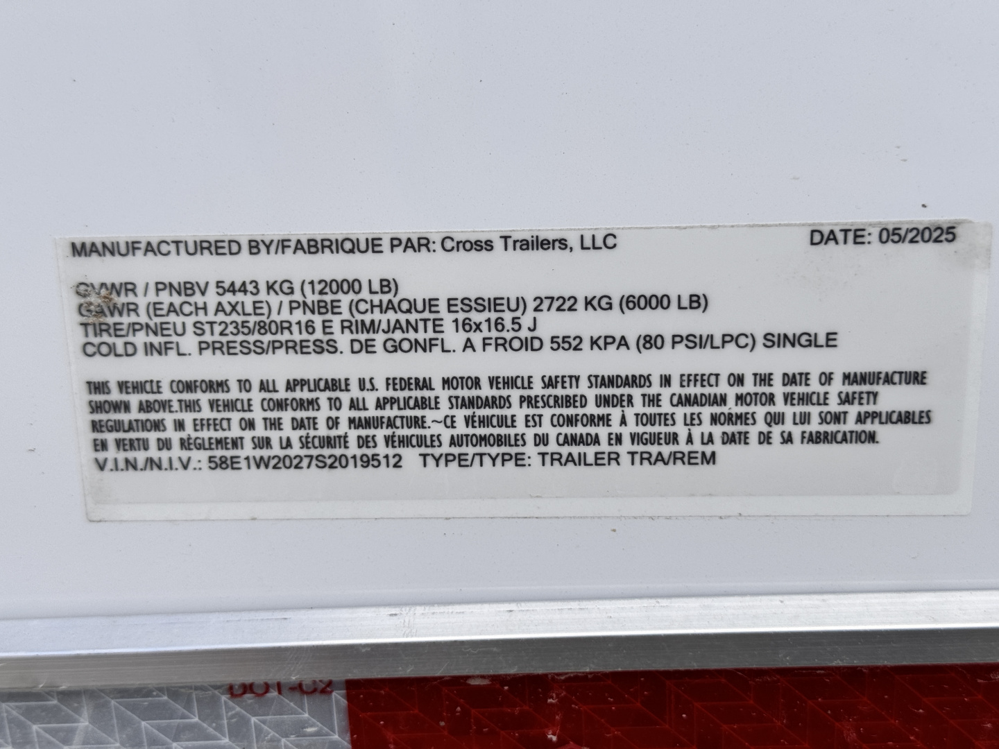 New 2025 Cross Trailers 8.5-20-1V Enclosed 12K ACP Panels