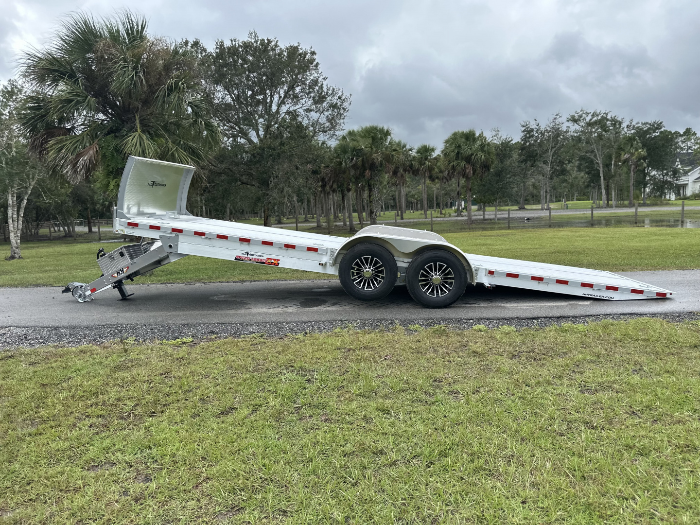 New 2025 H&H Trailers 14K 82X24 Aluminum Electric Low Profile Speedloader Car Hauler