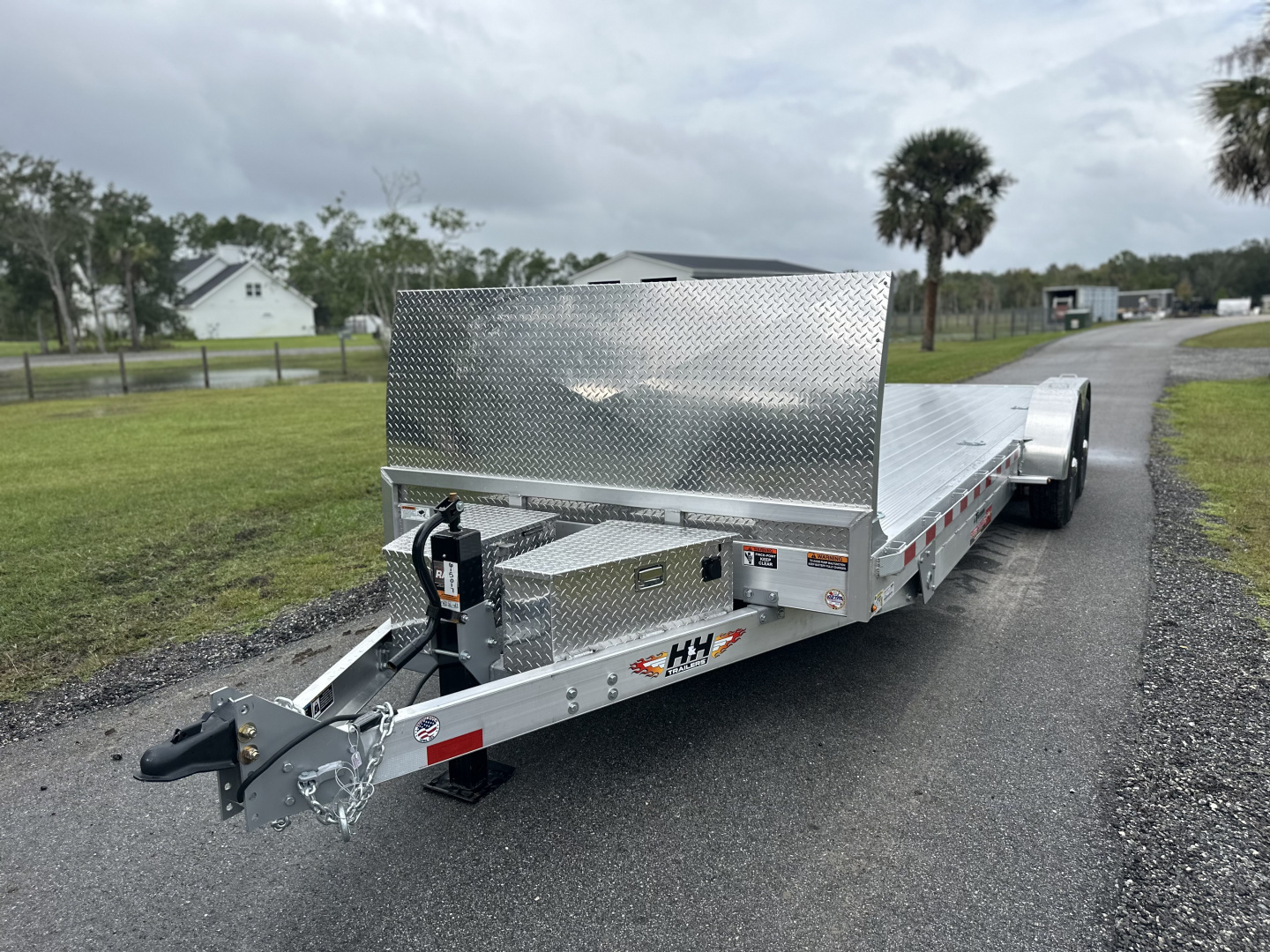 New 2025 H&H Trailers 14K 82X24 Aluminum Electric Low Profile Speedloader Car Hauler