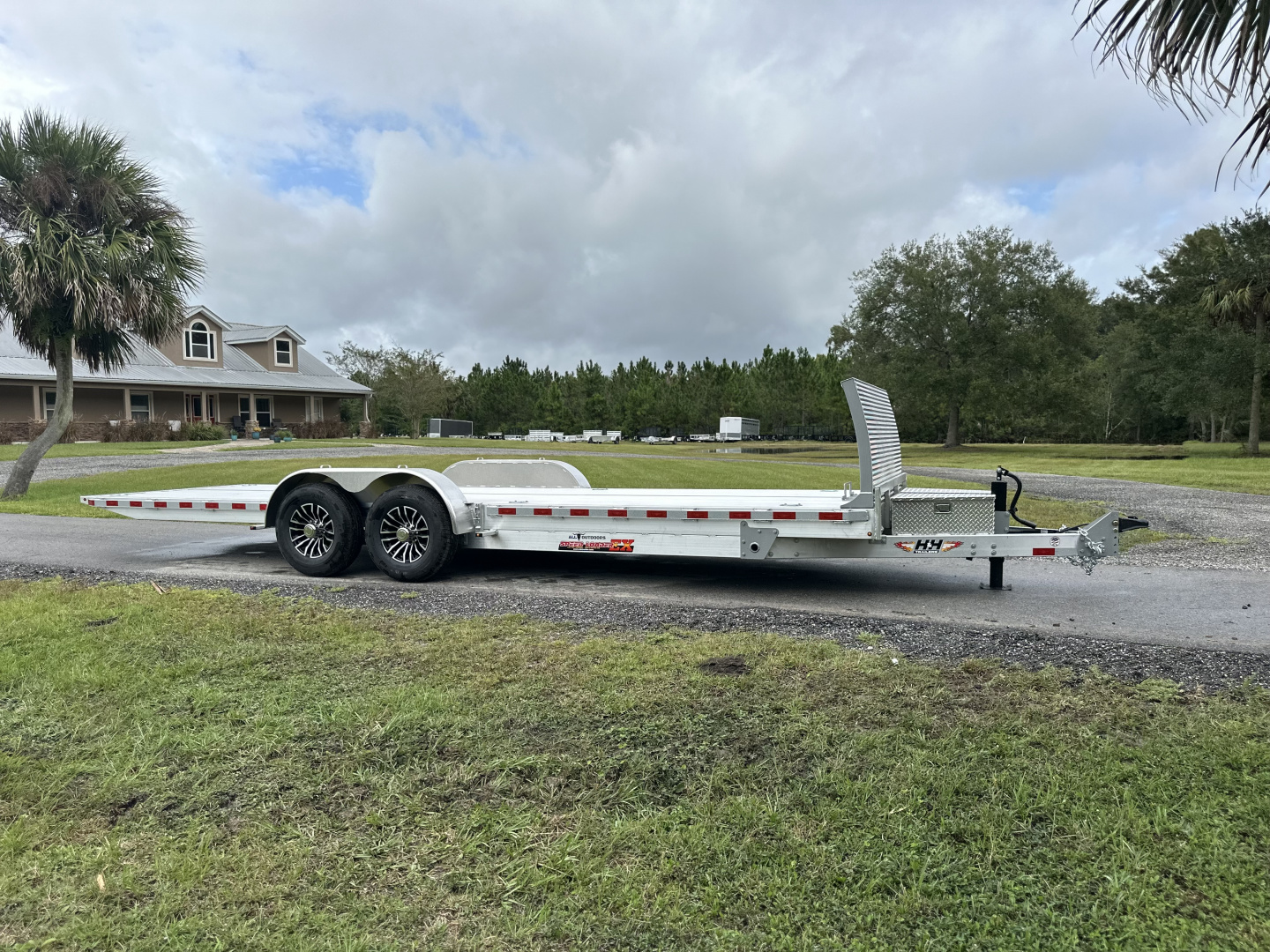 New 2025 H&H Trailers 14K 82X24 Aluminum Electric Low Profile Speedloader Car Hauler