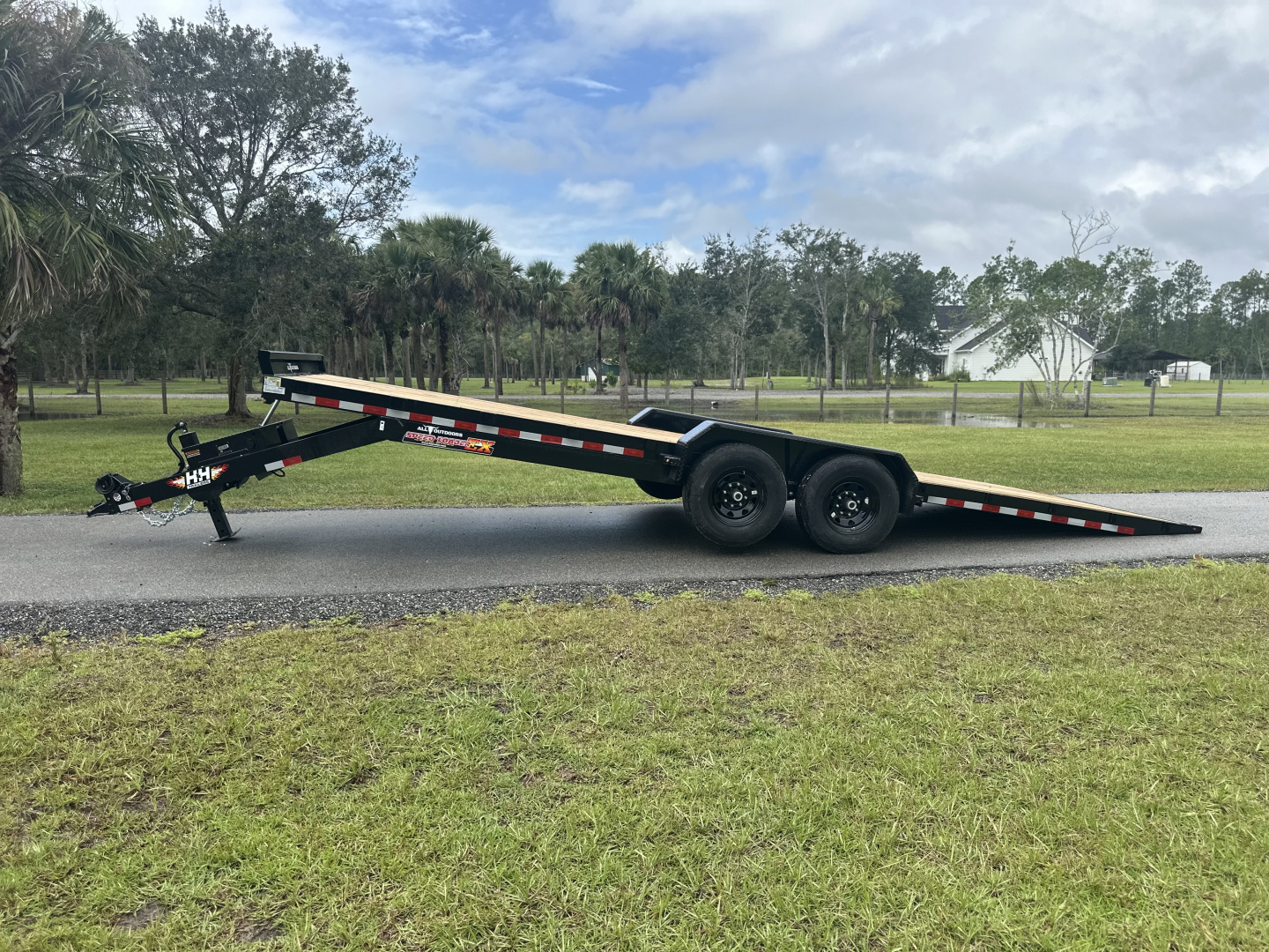 New 2026 H&H Trailers 14K 82X24 Electric Tilt Speedloader Car Hauler