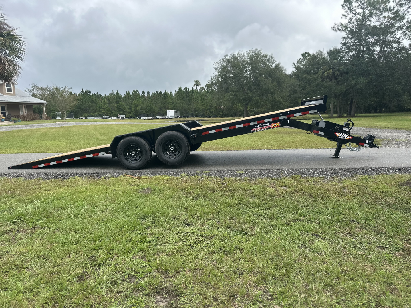 New 2026 H&H Trailers 14K 82X24 Electric Tilt Speedloader Car Hauler