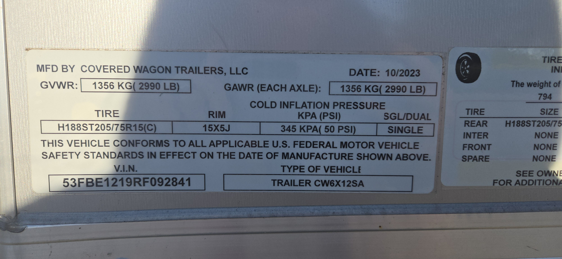 Used REPO 2024 Covered Wagon Trailers 6x12 Enclosed Trailer