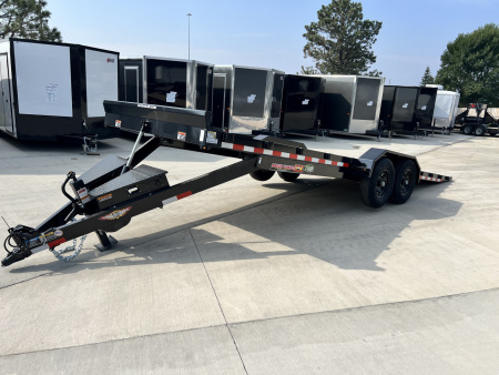 New NEW 2025 HEAVY DUTY H&H Speedloader 24’ POWER TILTbed flatbed Trailer 2-7000 lb axles =14K Drive Over Fenders