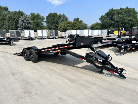 New NEW 2025 HEAVY DUTY H&H Speedloader 24’ POWER TILTbed flatbed Trailer 2-7000 lb axles =14K Drive Over Fenders