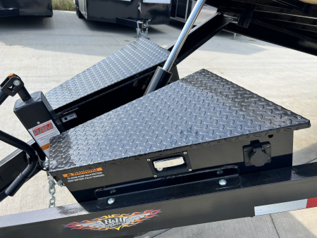 New NEW 2025 HEAVY DUTY H&H Speedloader 24’ POWER TILTbed flatbed Trailer 2-7000 lb axles =14K Drive Over Fenders