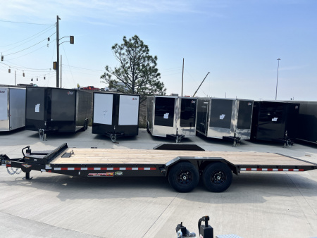 New NEW 2025 HEAVY DUTY H&H Speedloader 24’ POWER TILTbed flatbed Trailer 2-7000 lb axles =14K Drive Over Fenders