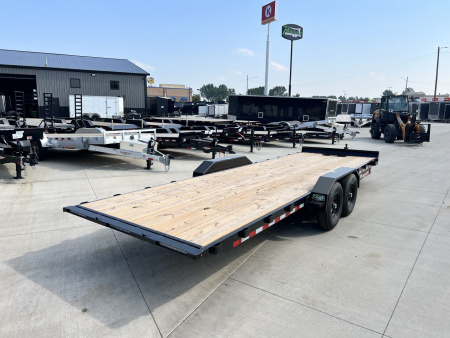 New NEW 2025 HEAVY DUTY H&H Speedloader 24’ POWER TILTbed flatbed Trailer 2-7000 lb axles =14K Drive Over Fenders