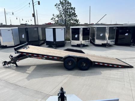 New NEW 2025 HEAVY DUTY H&H Speedloader 24’ POWER TILTbed flatbed Trailer 2-7000 lb axles =14K Drive Over Fenders